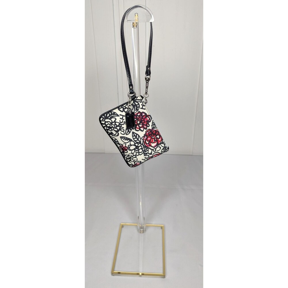 COACH Poppy Wristlet Coin Wallet with Roses - RARE!